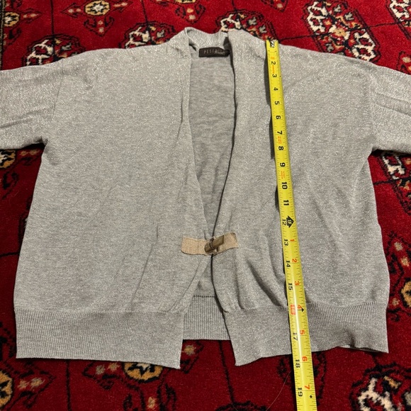 Peserico Tricot Silver Sparkle Open-Front Cardigan – Made in Italy (Size 44) - Picture 9 of 11
